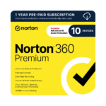 Norton 360 Premium – Advanced Antivirus Protection for 10 Devices | 1-Year Subscription | PC, Mac, iOS & Android (Digital Download)