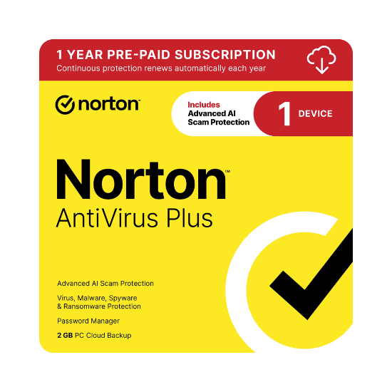 Norton AntiVirus Plus – Powerful Protection for 1 Device | 1-Year Subscription | PC/Mac (Digital Download)