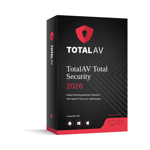 TotalAV Total Security 2026 8 Devices Antivirus VPN Password Vault